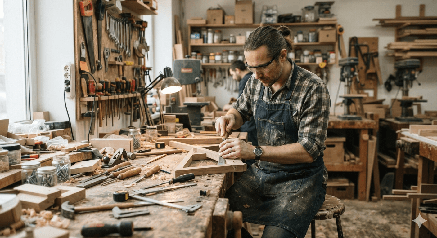 A busy workbench